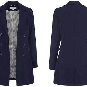 Haute Edition Women's Double Breasted Wool Blend Peacoat